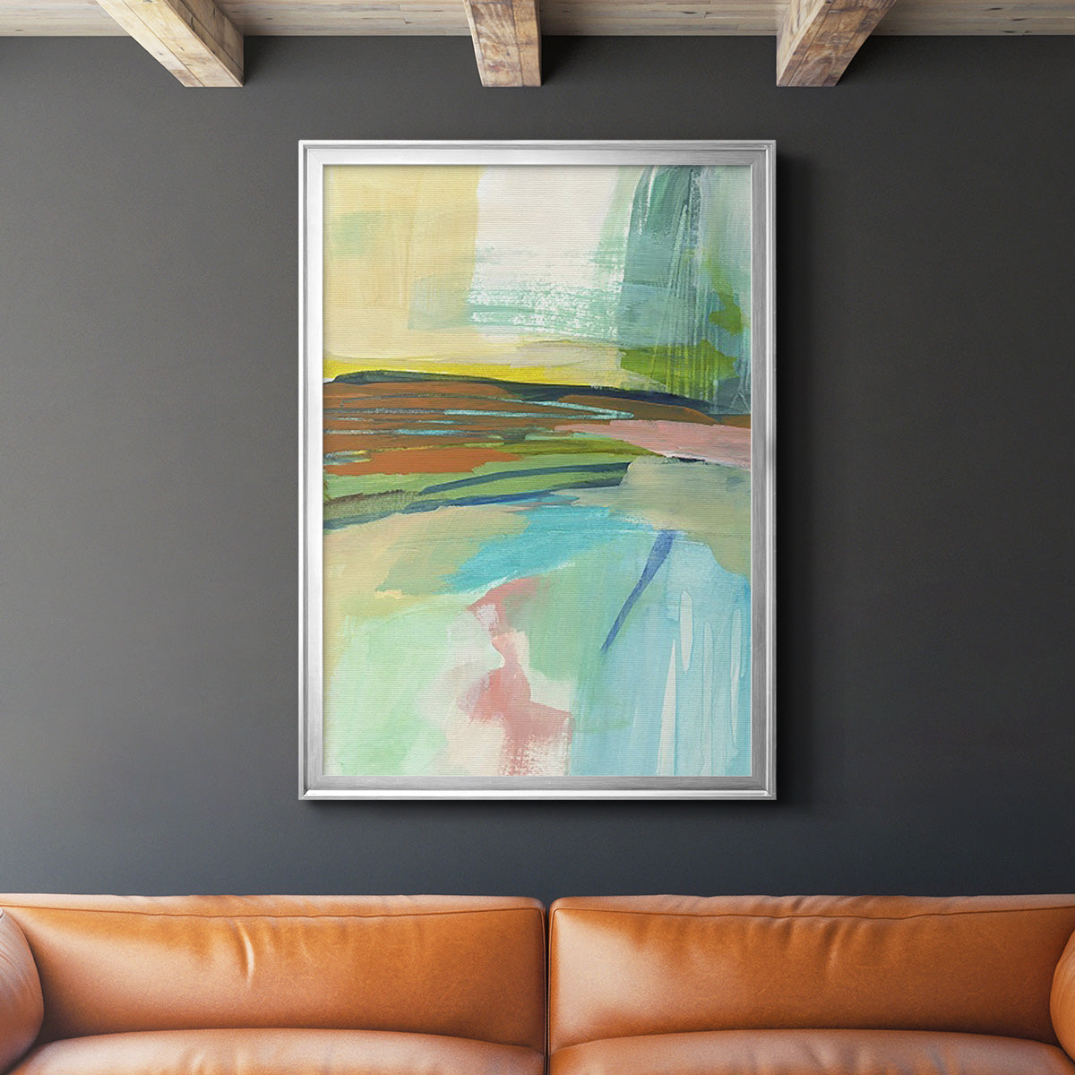 Radiant Horizon IV - Modern Framed Canvas Print