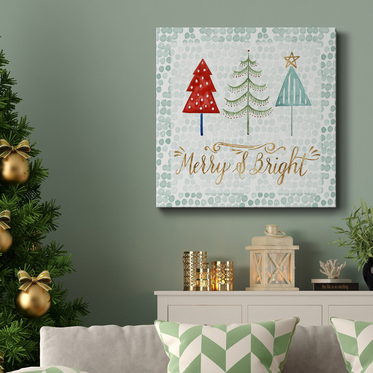 Christmas Tree Whimsy III-Premium Gallery Wrapped Canvas - Ready to Hang