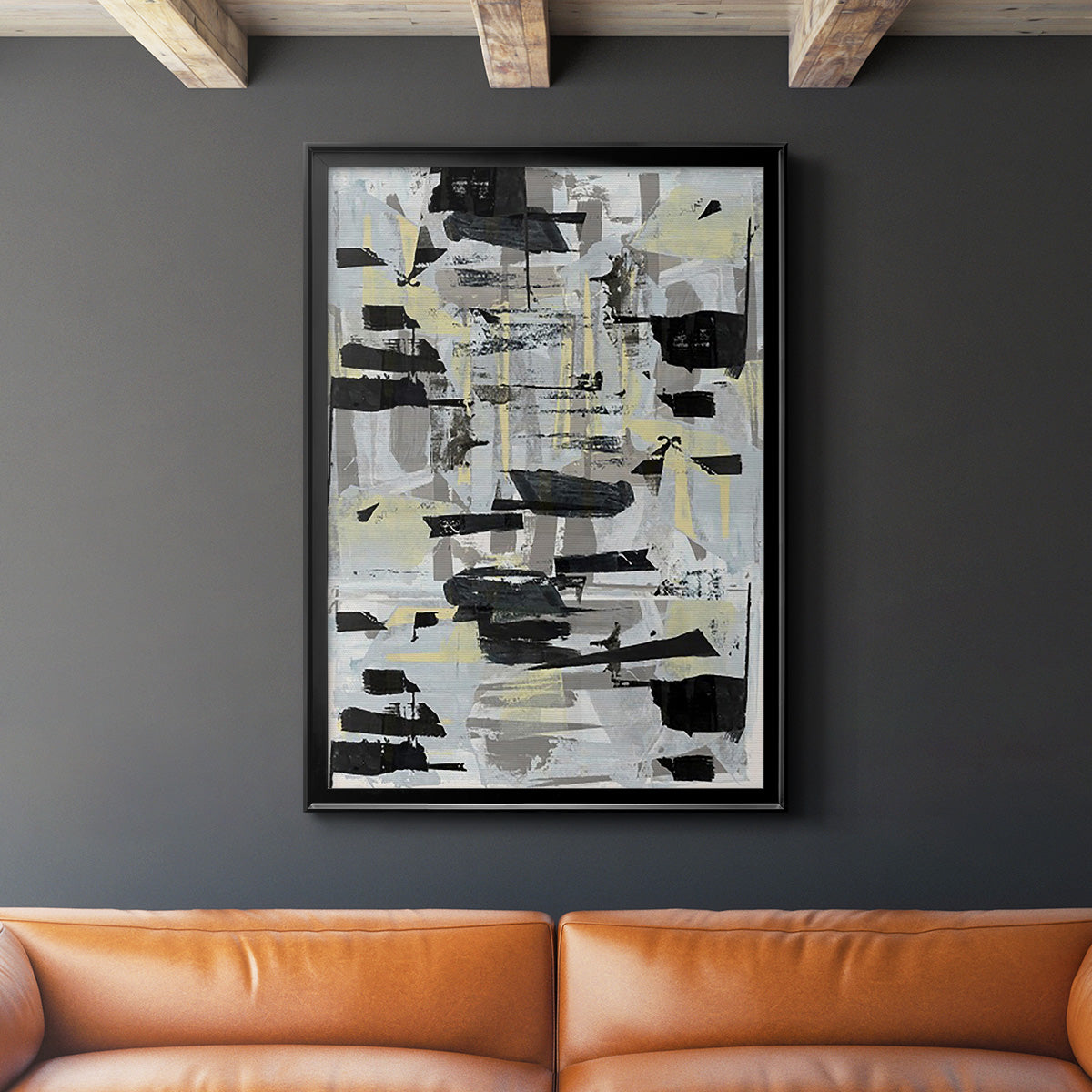 Tiles & Texture Abstract Angles III - Modern Framed Canvas Print