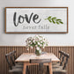 Love Never Fails - Floater Framed Canvas Print