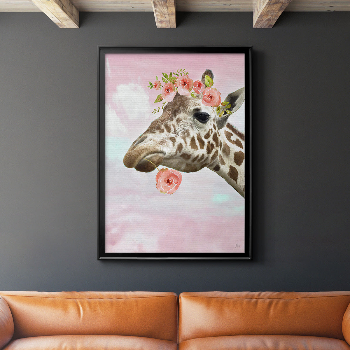 Floral Fun II - Modern Framed Canvas Print