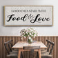 Food and Love - Floater Framed Canvas Print