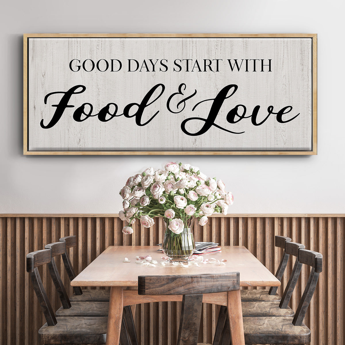 Food and Love - Floater Framed Canvas Print