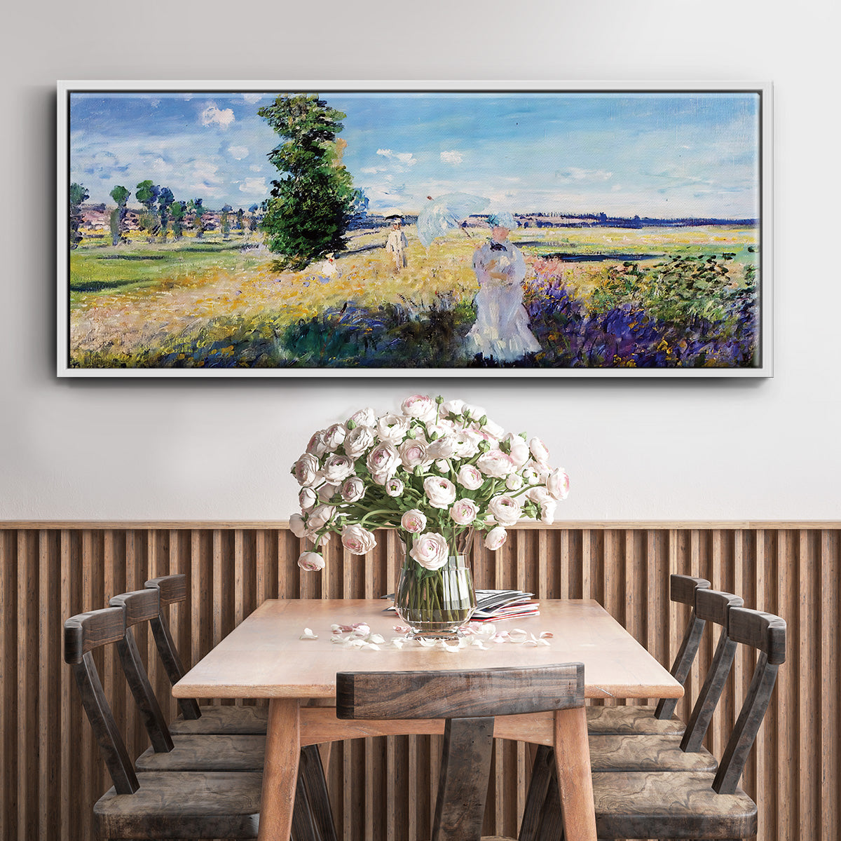 The Promenade, Argenteuil, 1875 - Floater Framed Canvas Print