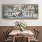 Village Sleigh Ride - Floater Framed Canvas Print
