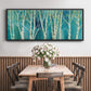 Birch on Blue - Floater Framed Canvas Print