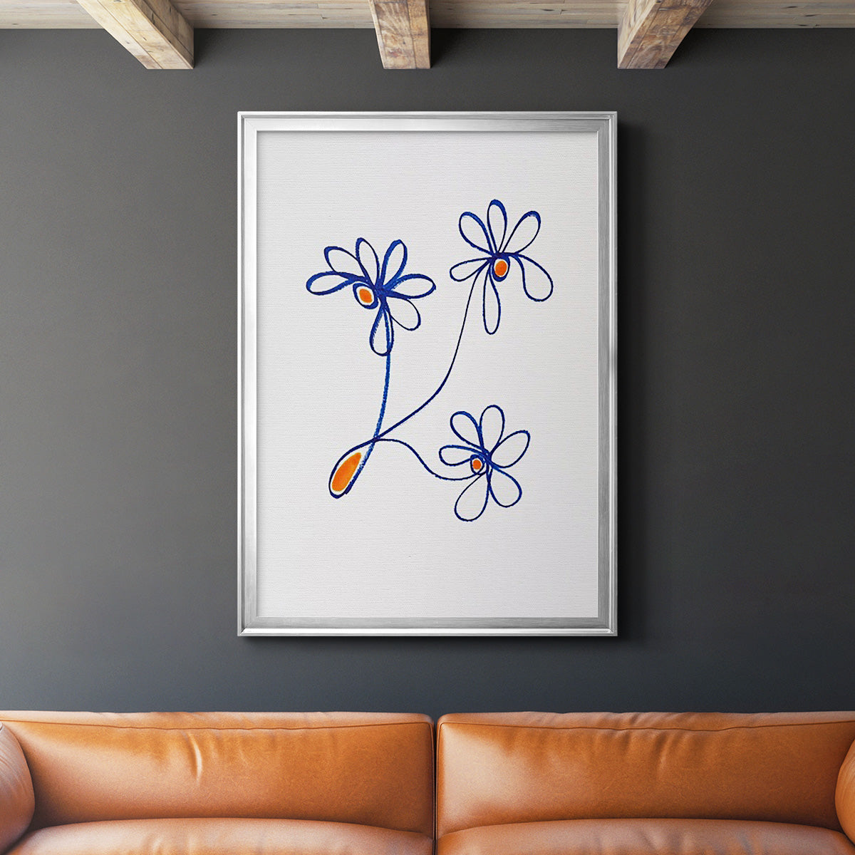 Wobbly Blooms III - Modern Framed Canvas Print