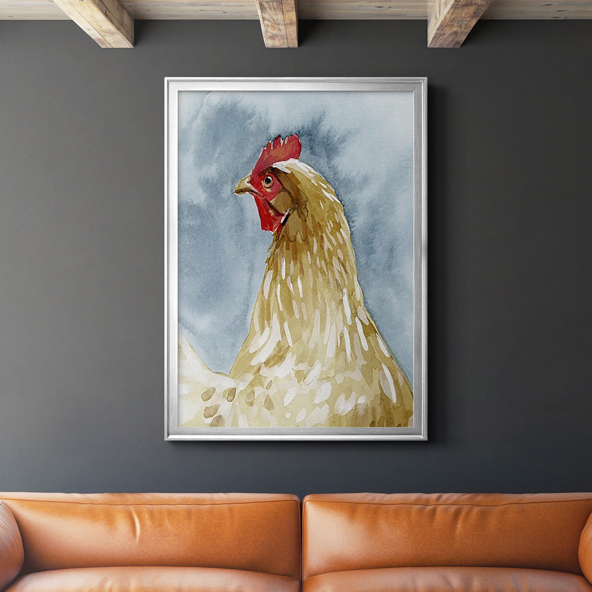 Chicken Portrait I - Modern Framed Canvas Print