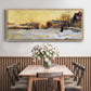Snow Effect, The Street in Argentuil, 1875 - Floater Framed Canvas Print