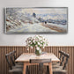 The Road to Vétheuil, Snow Effect, 1879 - Floater Framed Canvas Print