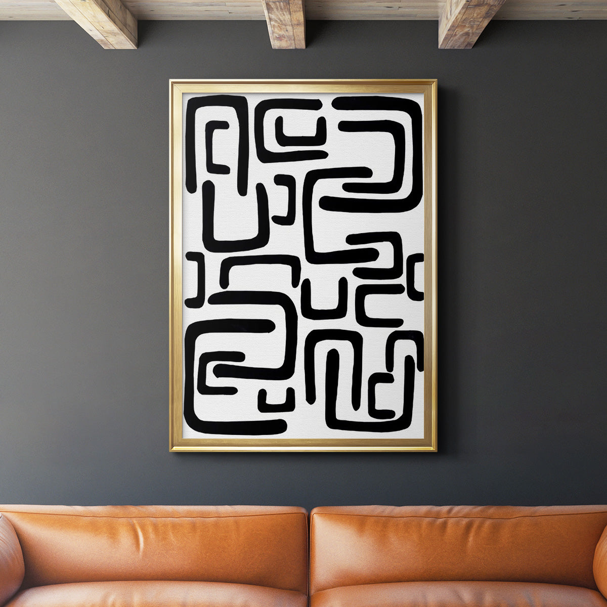 Shuffle II - Modern Framed Canvas Print