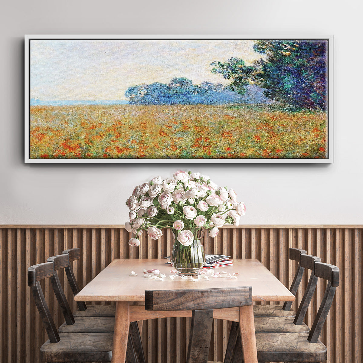 Oat and Poppy Field, 1890 - Floater Framed Canvas Print