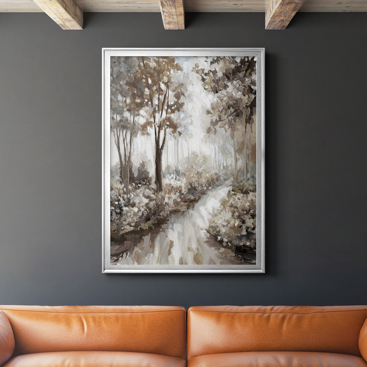 Into the Woods - Modern Framed Canvas Print