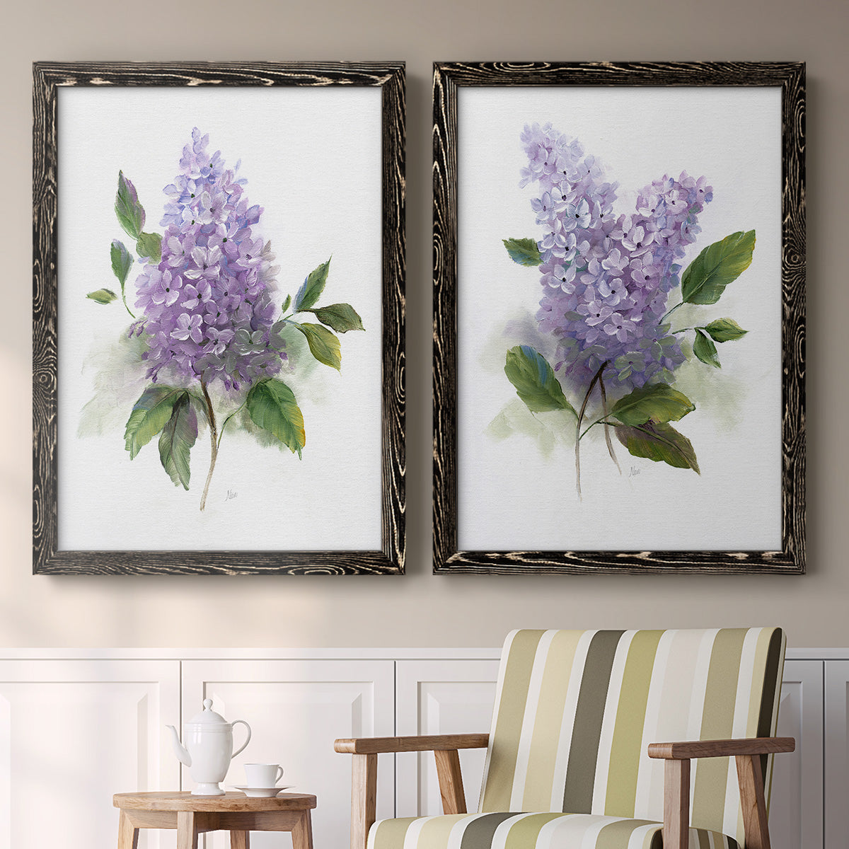 Lilac Romance I - Premium Framed Canvas 2 Piece Set - Ready to Hang