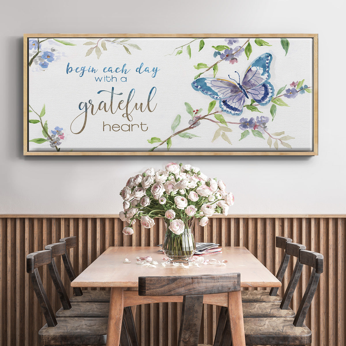 Begin Each Day - Floater Framed Canvas Print