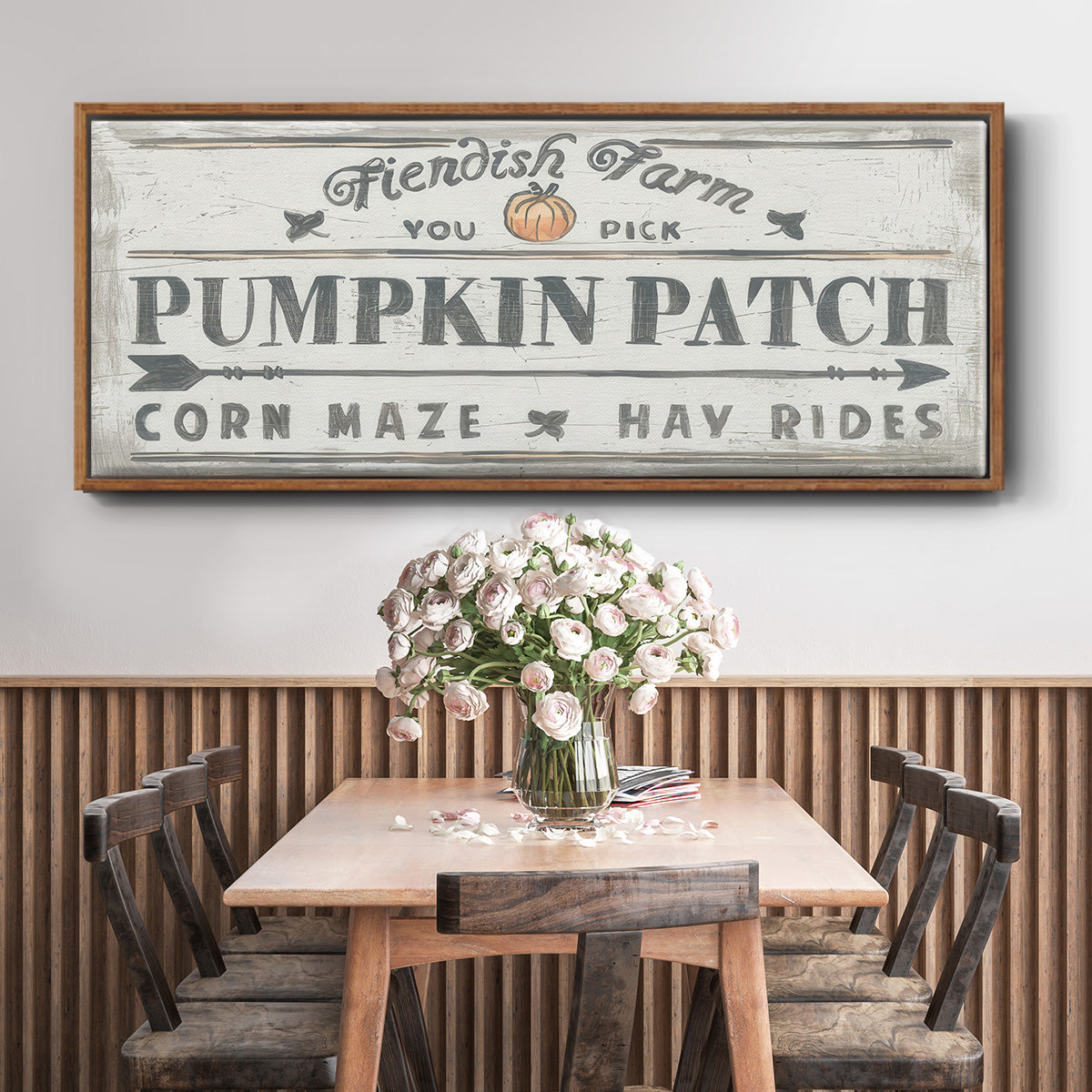 Pumpkin Patch II - Floater Framed Canvas Print