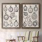 Pocket Watch Sketches I - Premium Framed Canvas 2 Piece Set - Ready to Hang