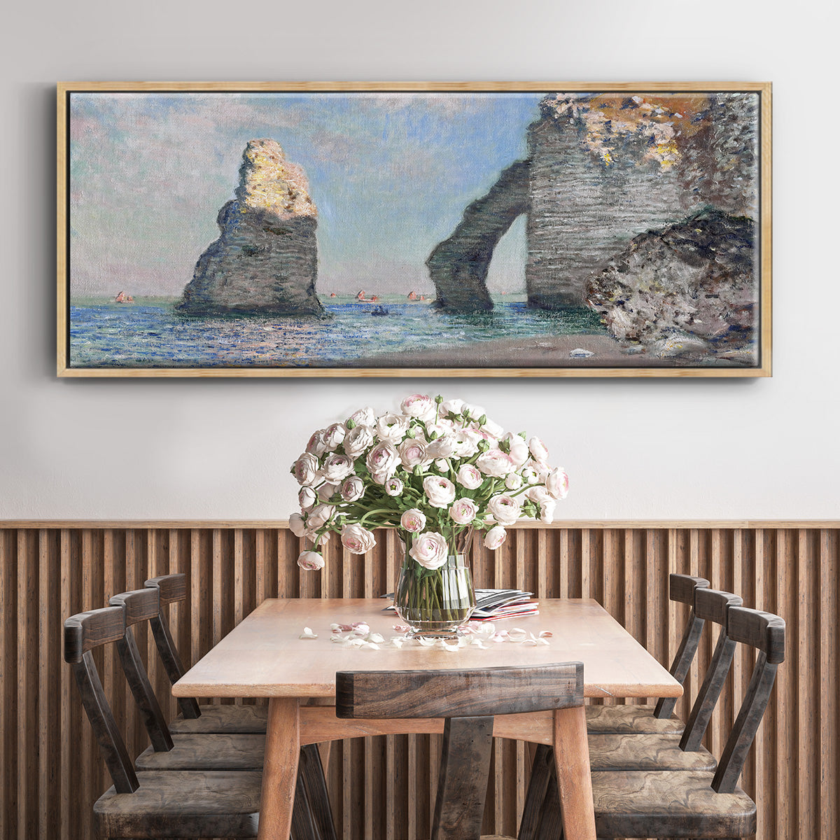 The Rock Needle and the Porte d'Aval, 1885 (Clark Art Institute version) - Floater Framed Canvas Print