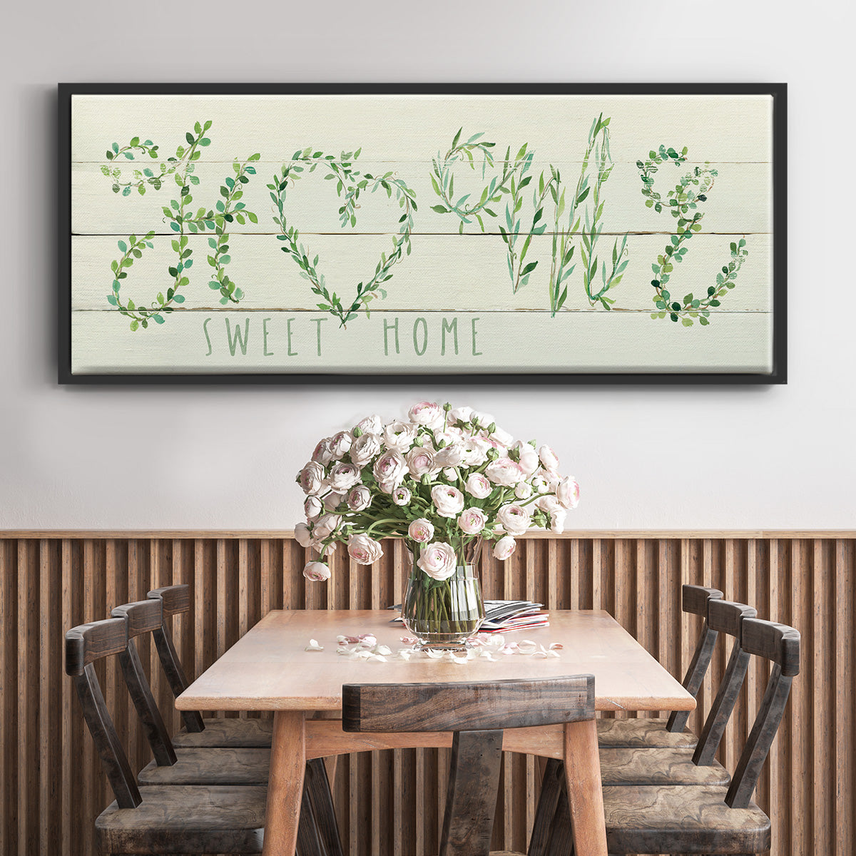 Shiplap Vines Home - Floater Framed Canvas Print