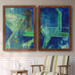 Geometric in Cool VII - Premium Framed Canvas 2 Piece Set - Ready to Hang