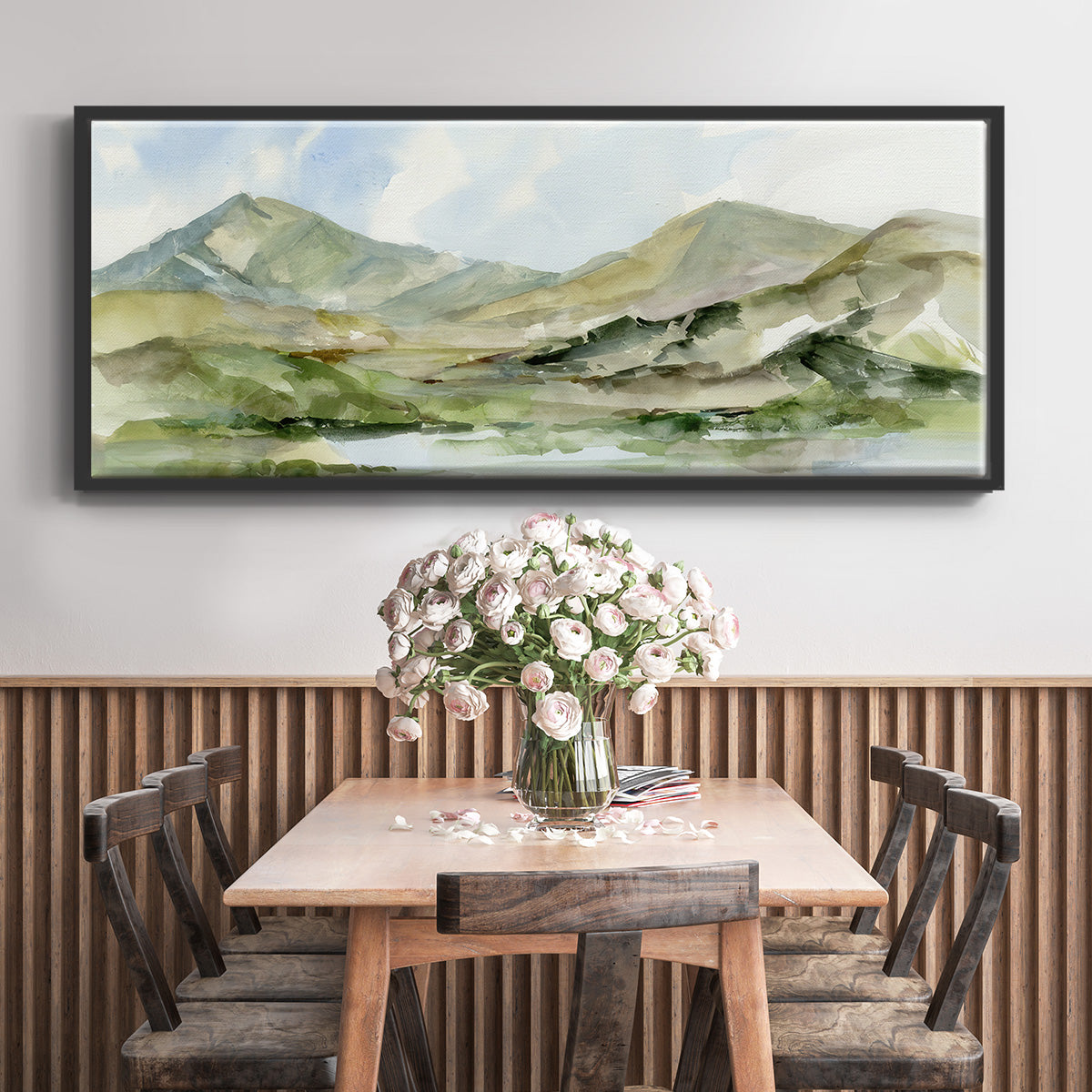 Serene Mountains II - Floater Framed Canvas Print