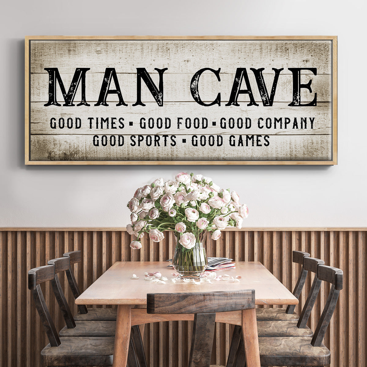 Man Cave Good Times - Floater Framed Canvas Print