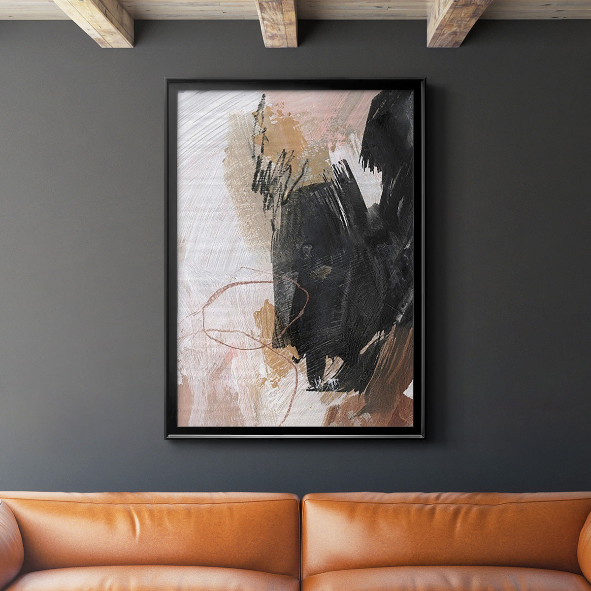 Unbleached Neutrals III - Modern Framed Canvas Print
