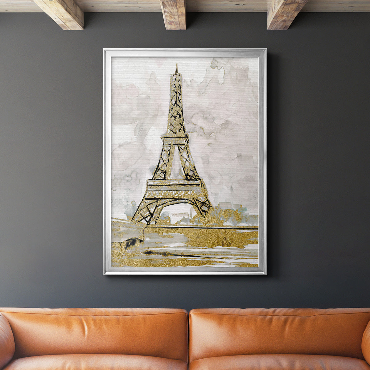 Eiffel Tower Glitz - Modern Framed Canvas Print