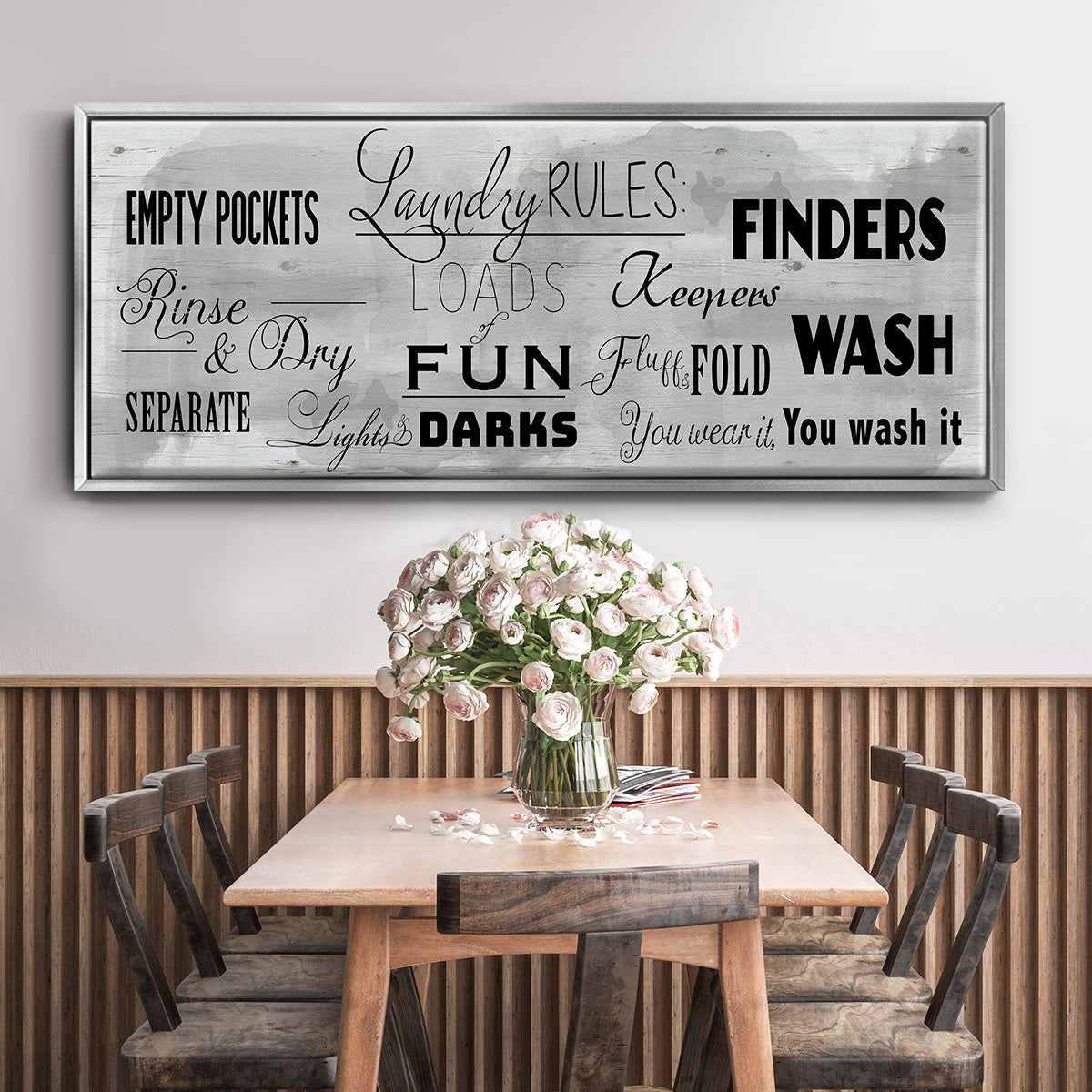Laundry Rules - Floater Framed Canvas Print