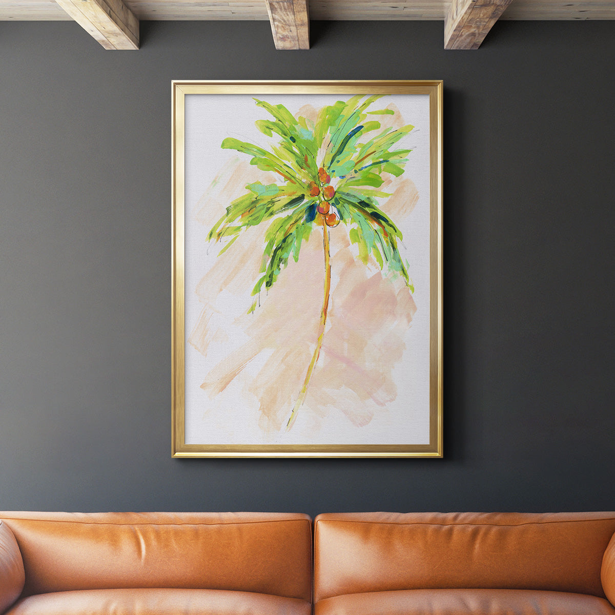 Coconut Palm II - Modern Framed Canvas Print