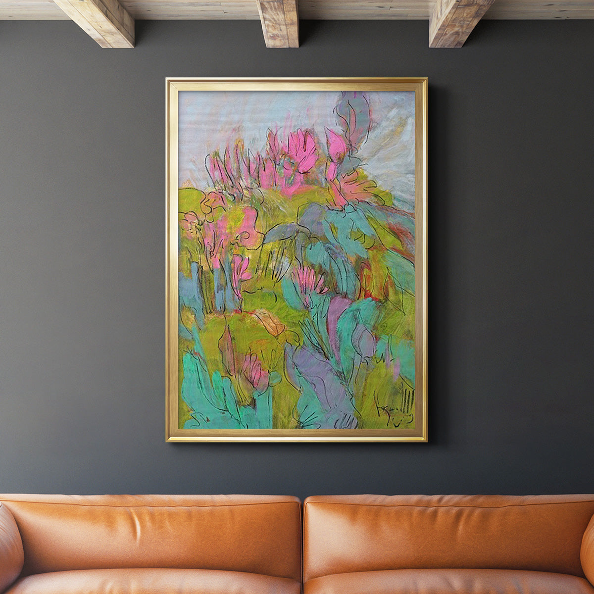 Rise and Bloom - Modern Framed Canvas Print