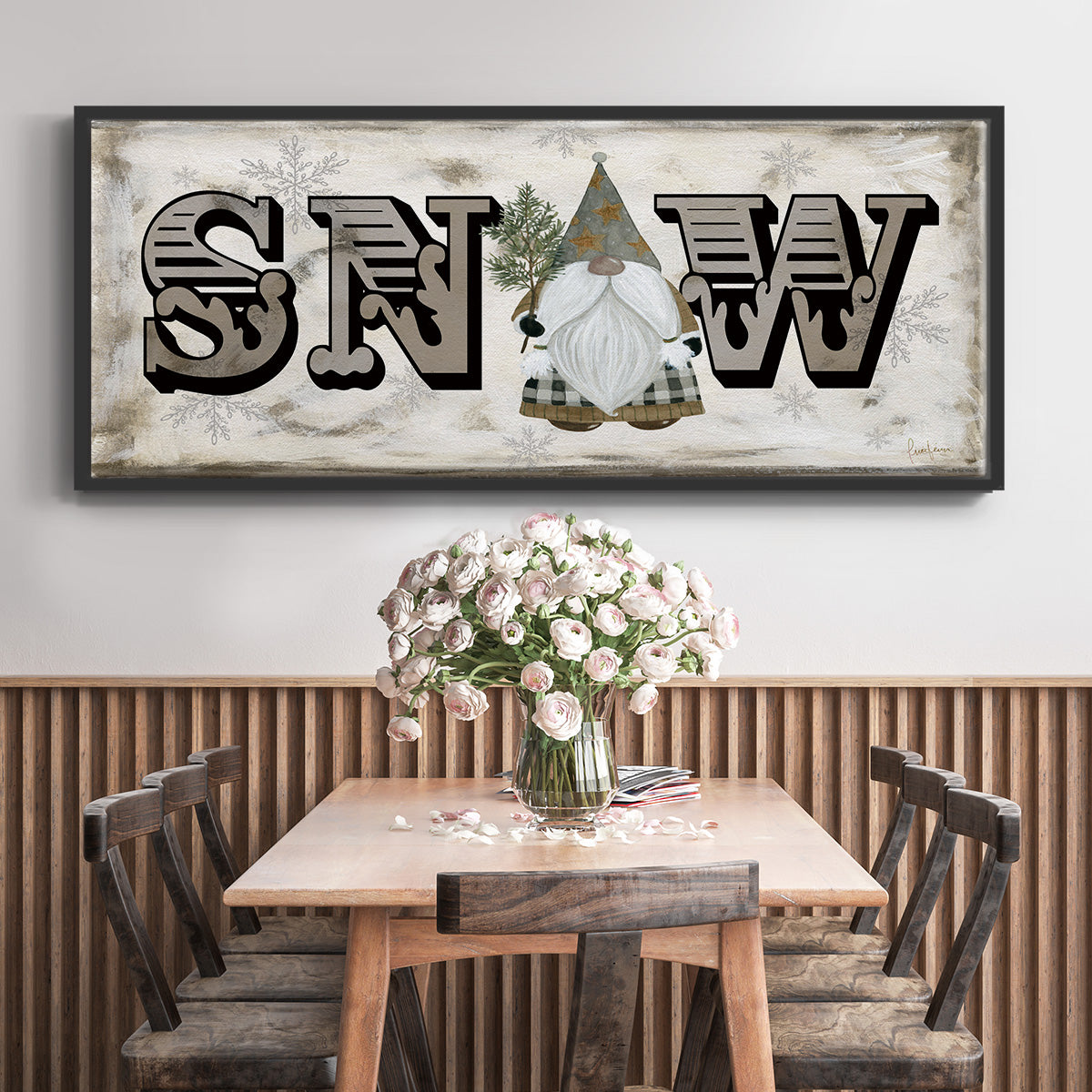 Winter Wonderland Friend Snow - Floater Framed Canvas Print