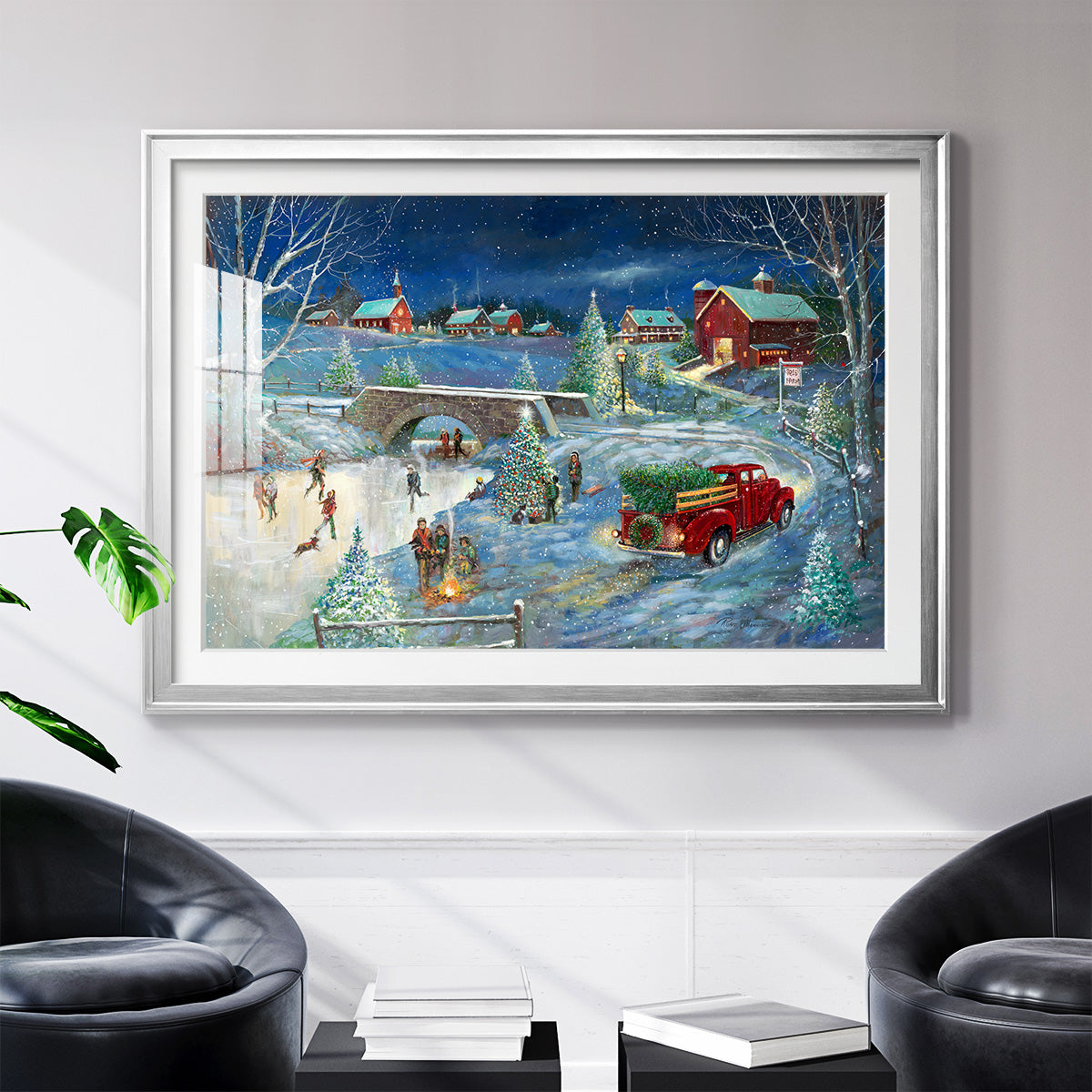 Warm Holiday Memories - Modern Framed Art Print