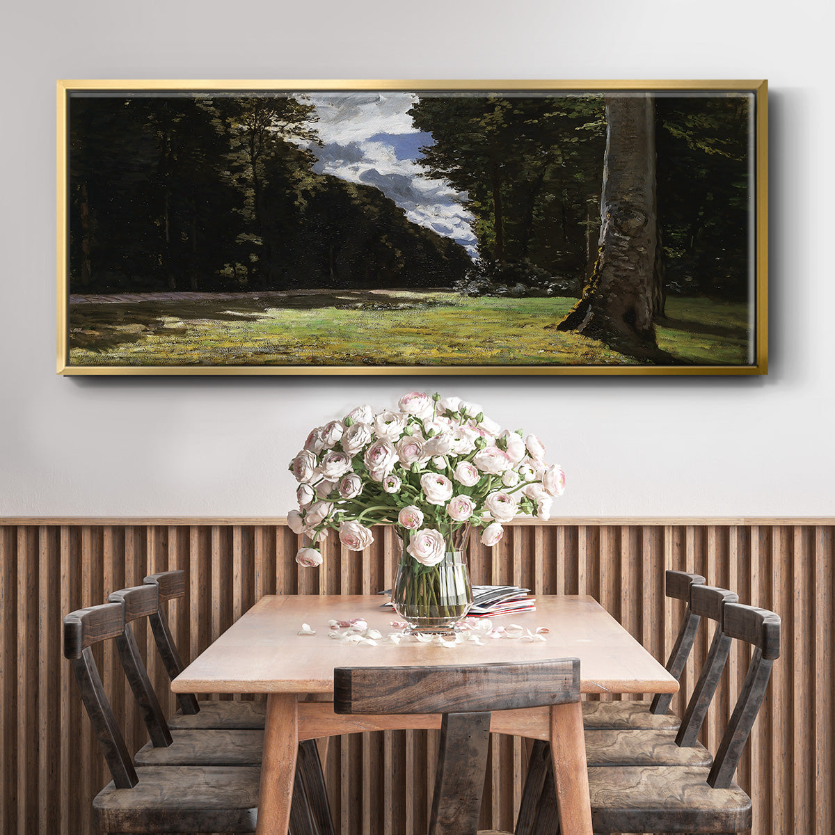 The Road of Chailly in the Fontainbleau Forest, 1865 - Floater Framed Canvas Print