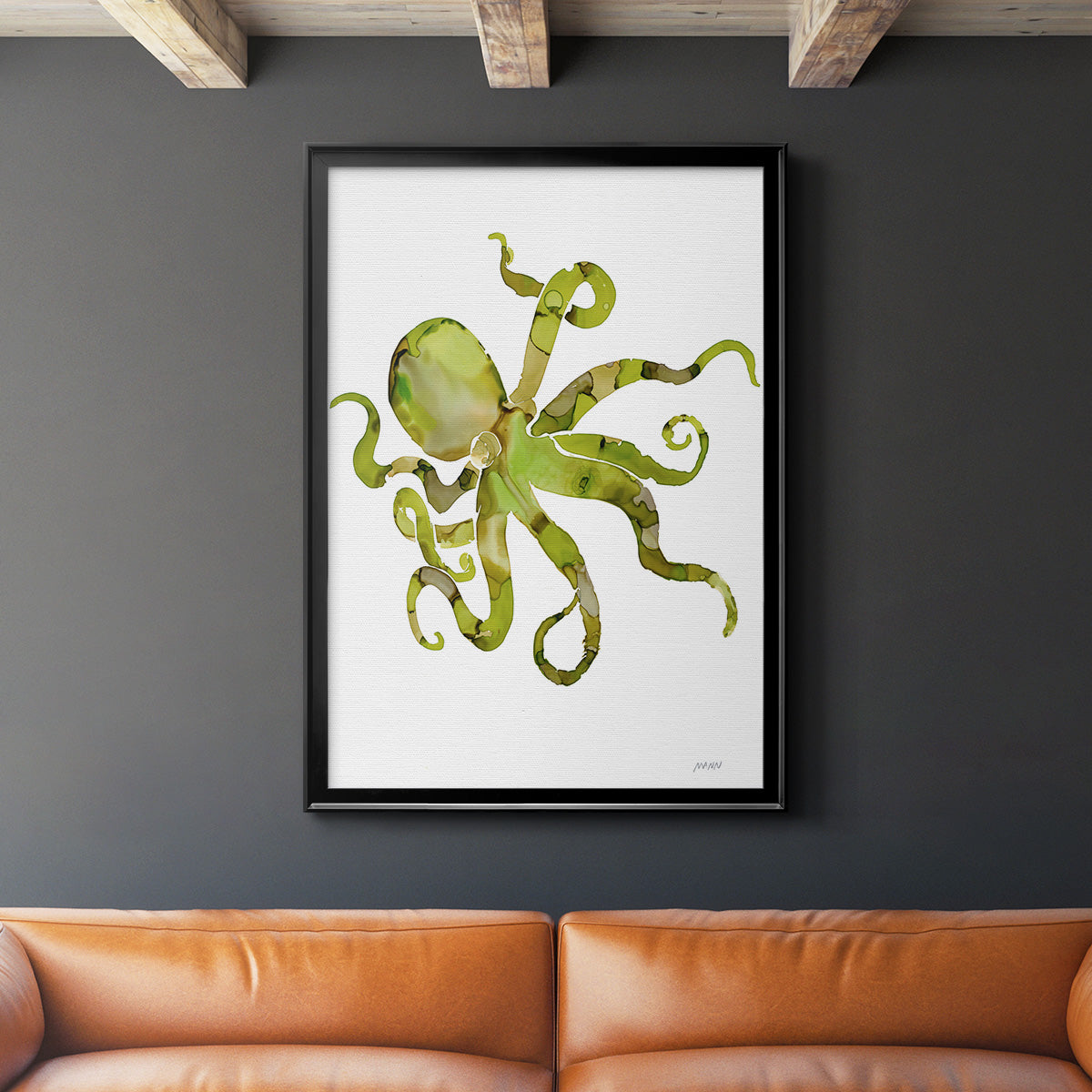 Octopus - Modern Framed Canvas Print