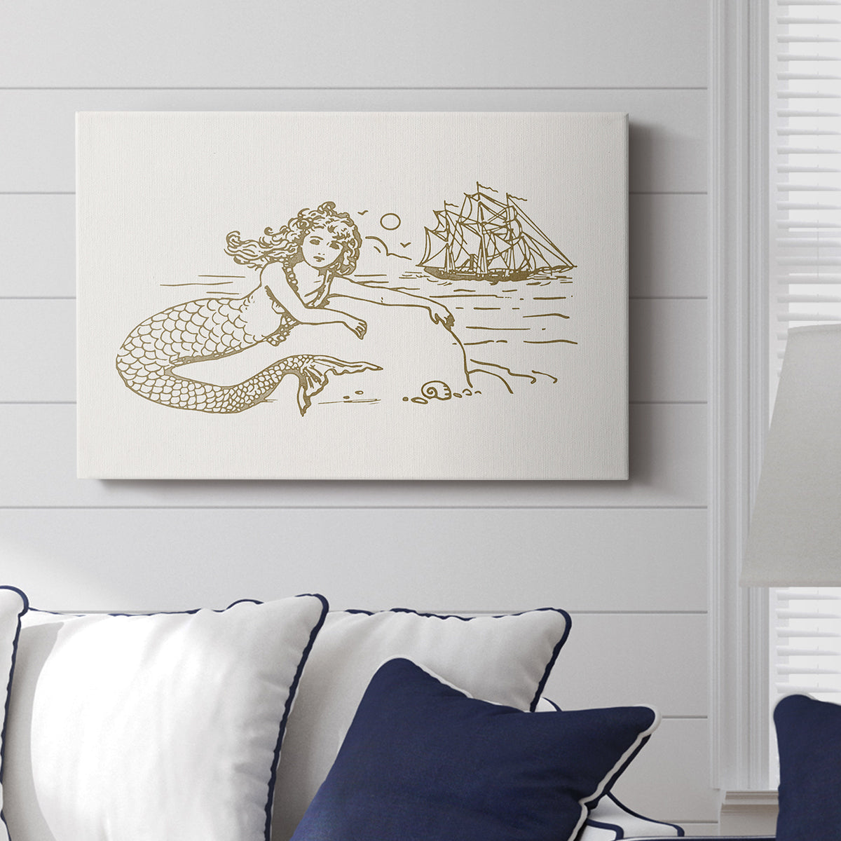 Sunning Mermaid I - Canvas Art Print