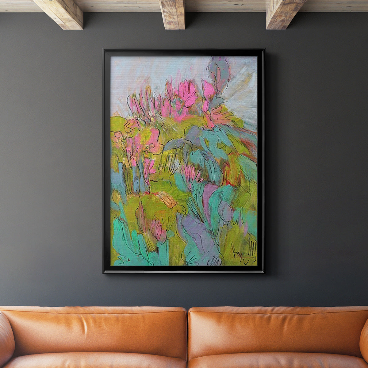 Rise and Bloom - Modern Framed Canvas Print