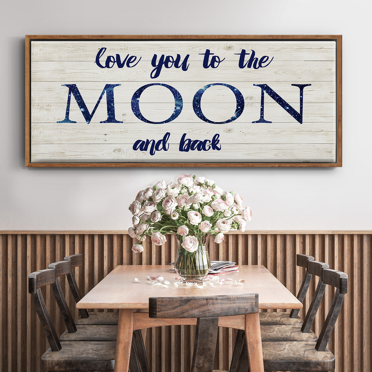 Moon and Back - Floater Framed Canvas Print