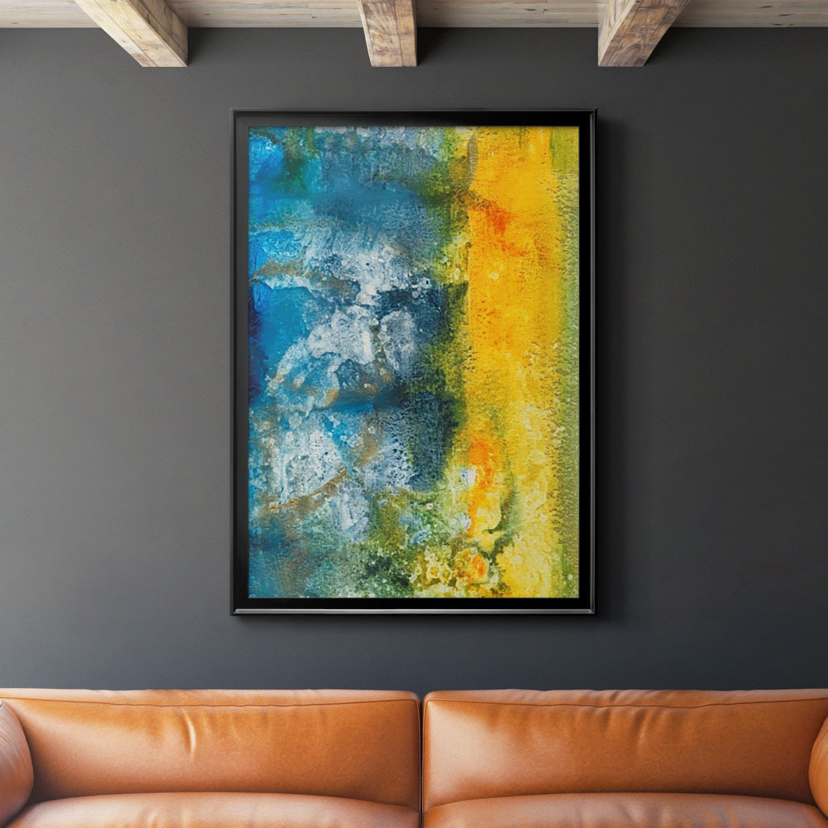 Aquatic Energy II - Modern Framed Canvas Print