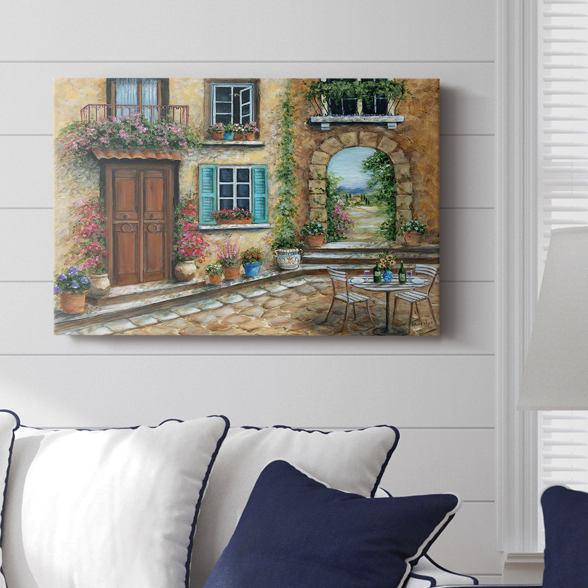 Tuscan Courtyard - Canvas Art Print