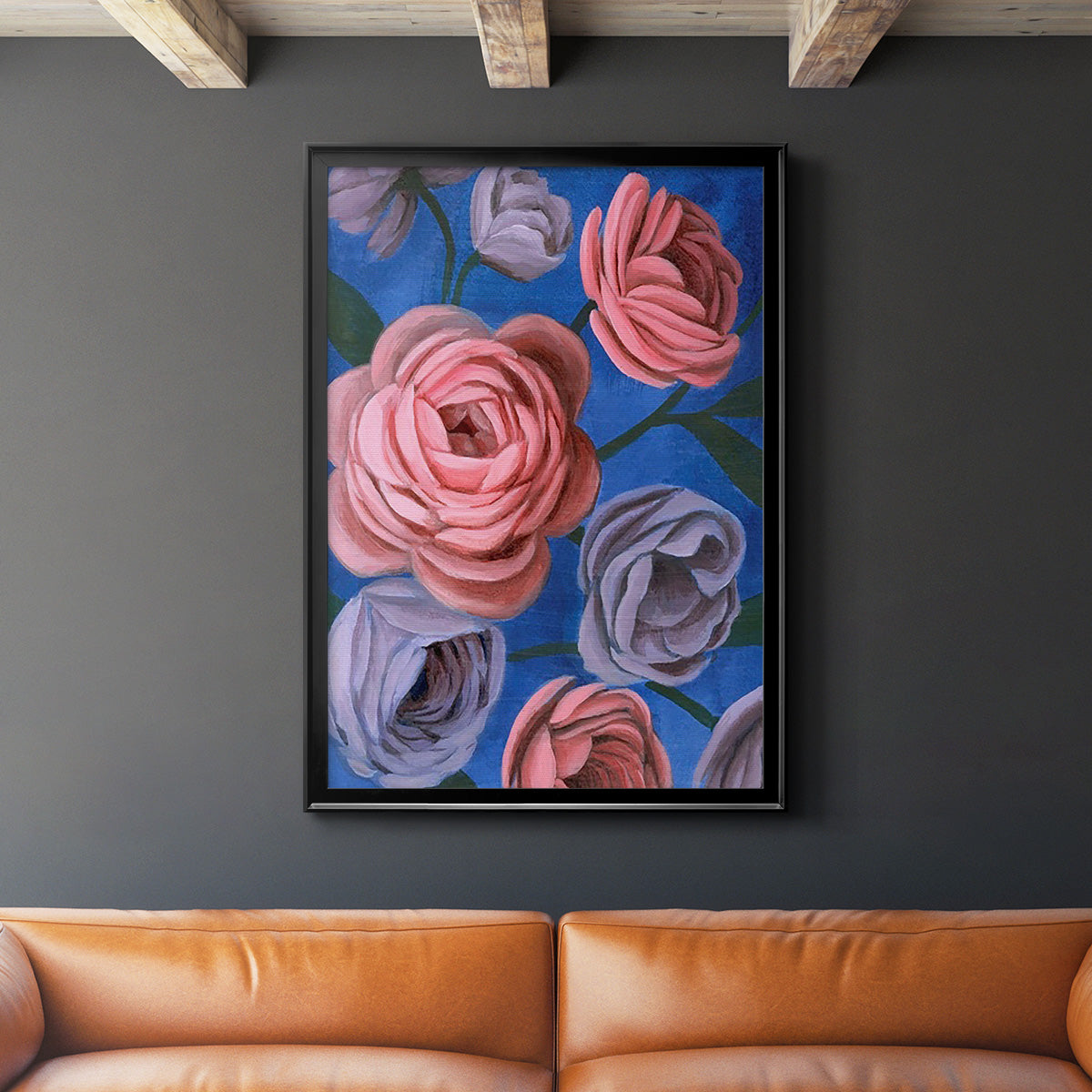 Layered Petals II - Modern Framed Canvas Print
