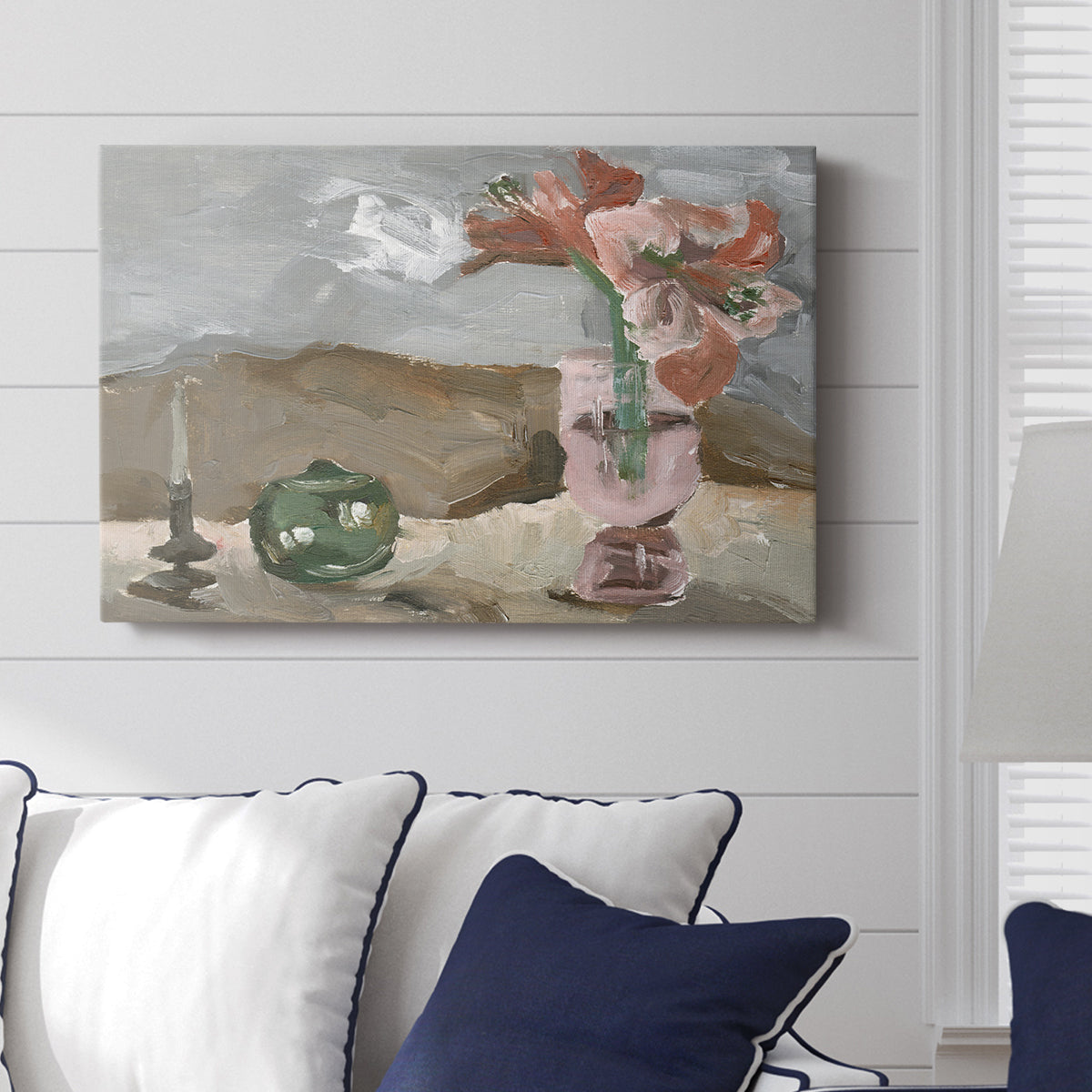 Vase of Pink Flowers II - Canvas Art Print