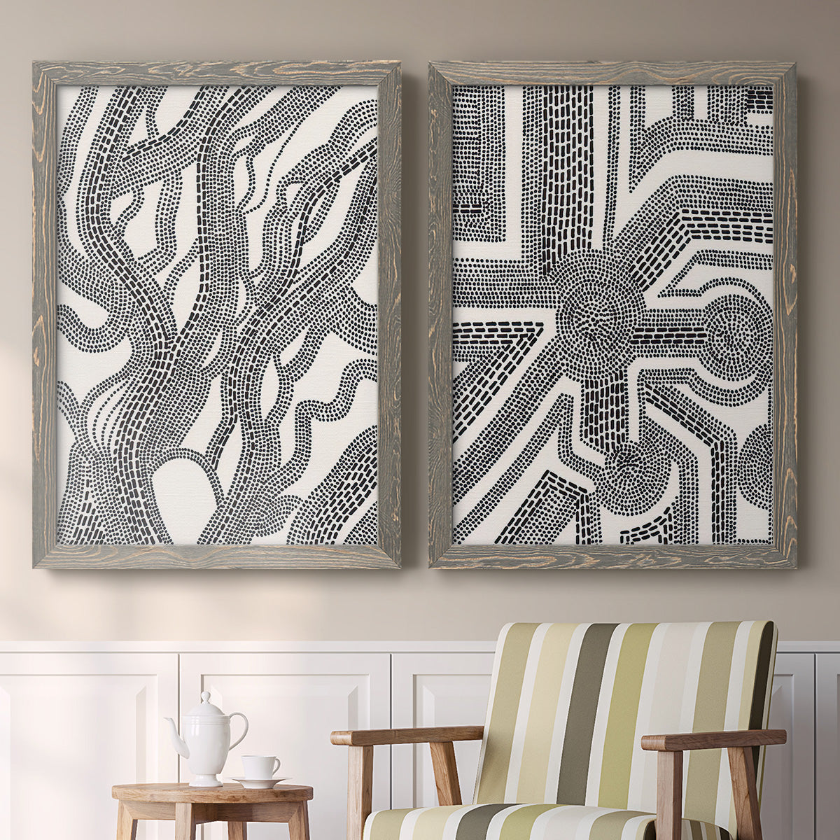 Dots and Dashes I - Premium Framed Canvas - Ready to Hang