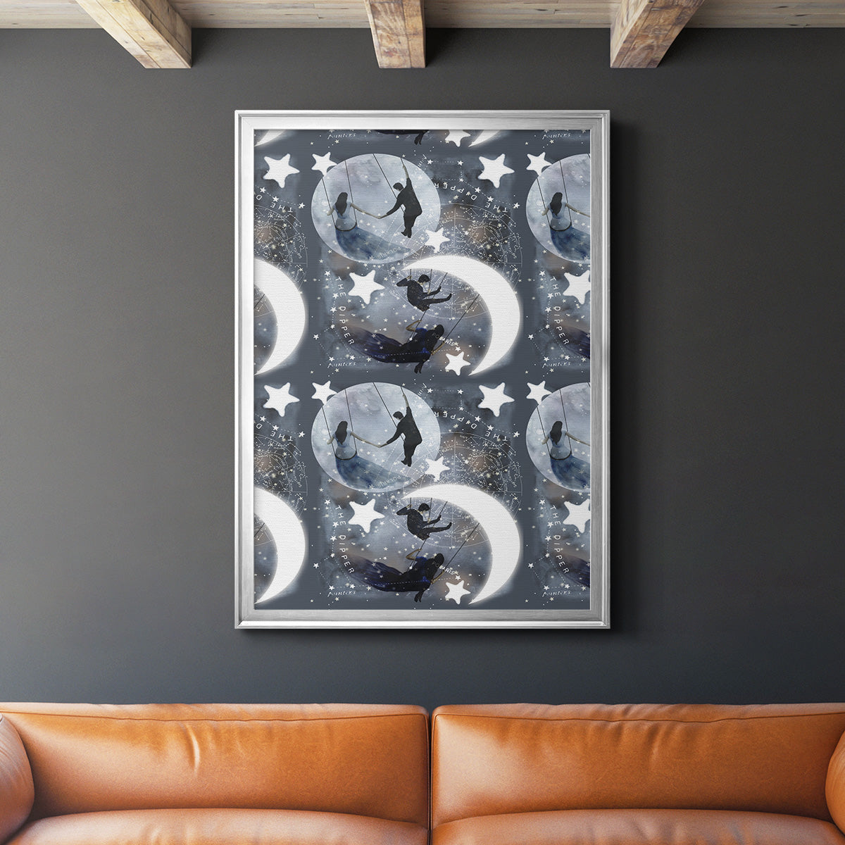 Celestial Love Collection E - Modern Framed Canvas Print