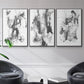 Graphite Abstract I - Floater Framed Canvas Set
