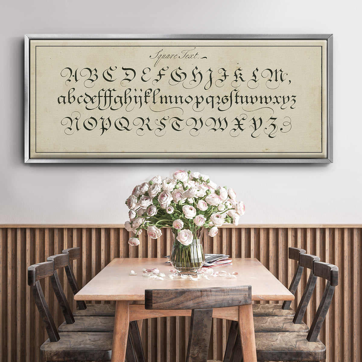 Manuscript Sampler III - Floater Framed Canvas Print