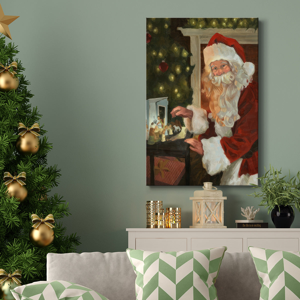 Saint Nick and the Nativity - Gallery Wrapped Canvas