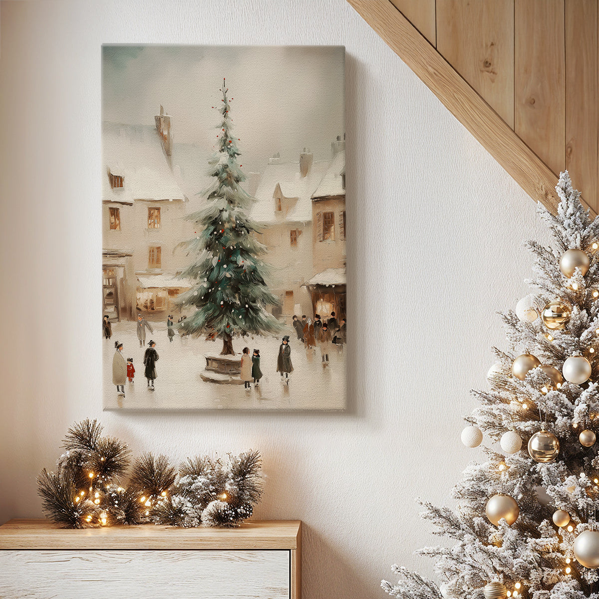 Gilded Whisper of Wreath - Canvas Art Print