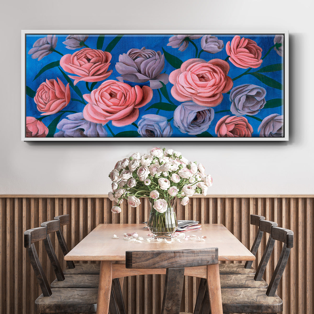 Layered Petals III - Floater Framed Canvas Print