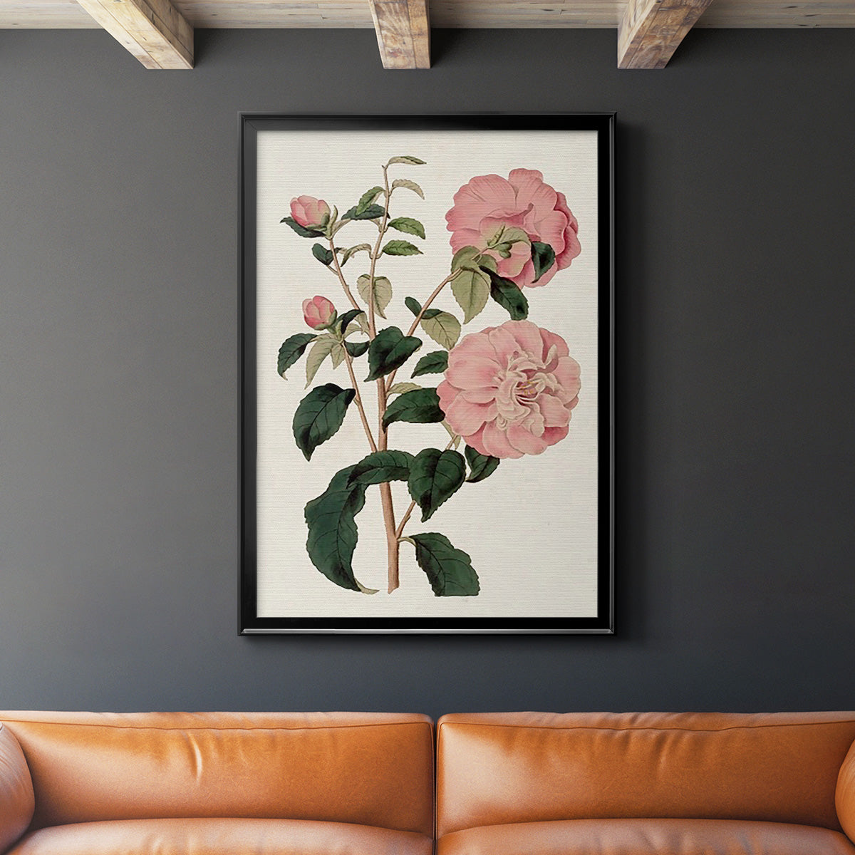 Pink Floral Mix IV - Modern Framed Canvas Print
